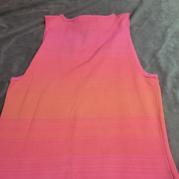 Lauren Ralph Lauren Women Pink Orange Ombre Knit Sheath Dress Medium Sunset Midi - Picture 8 of 11